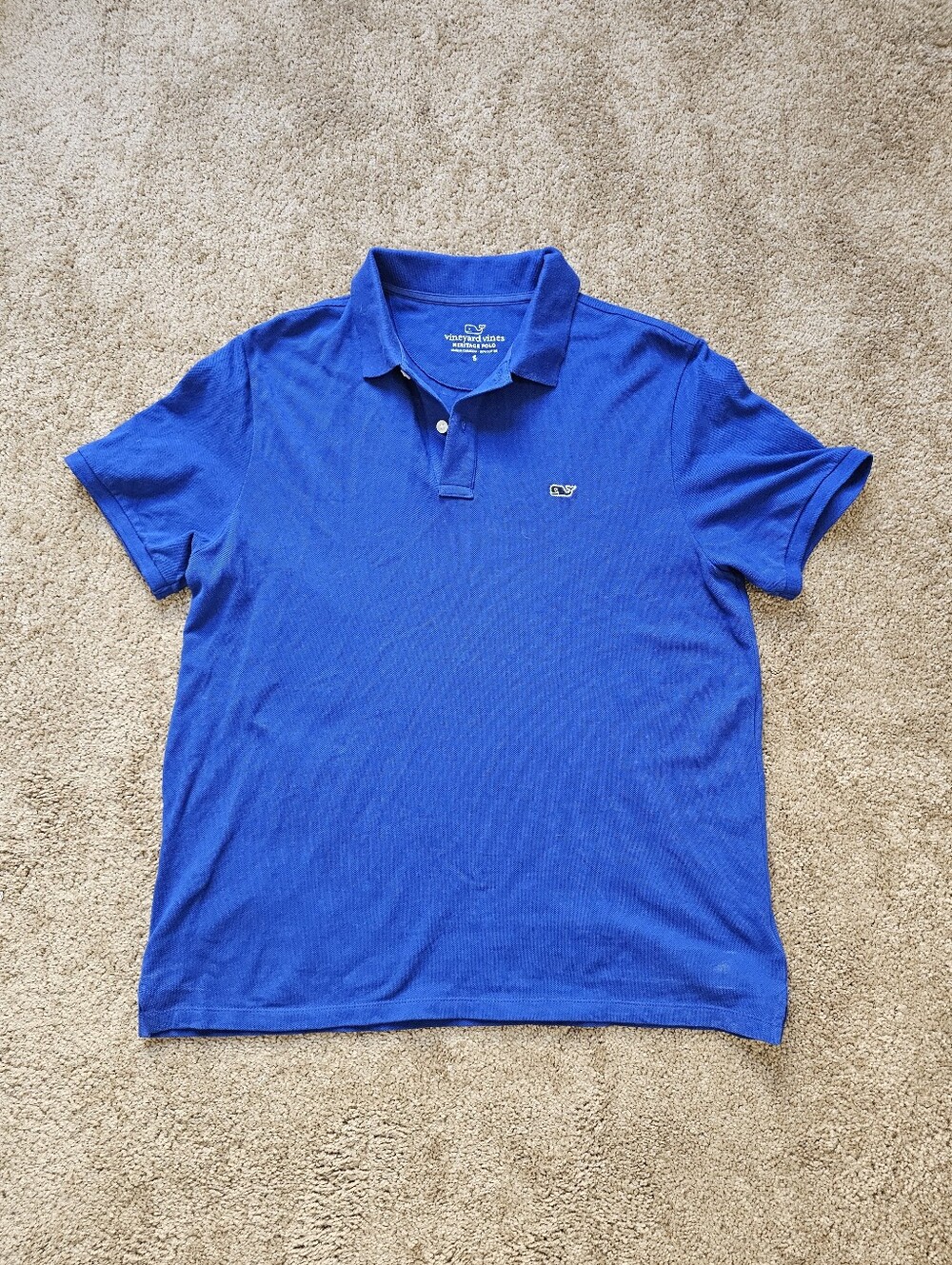 Vineyard Vines Men's Royal Blue Polo with Whale Logo